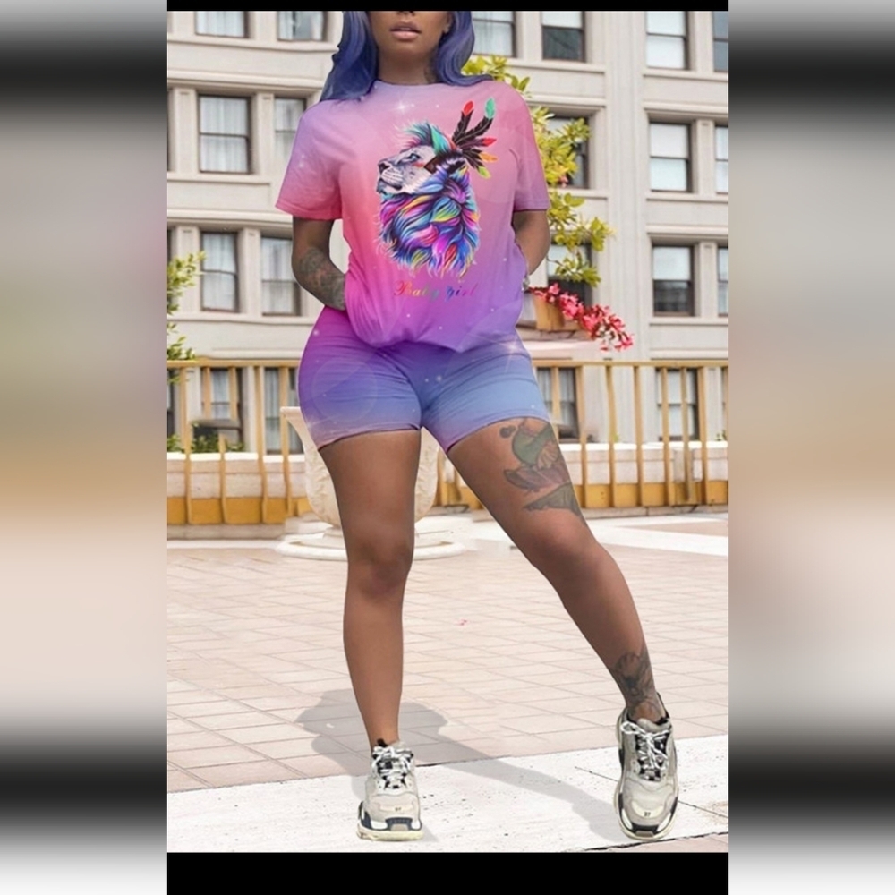 NEW 2 PIECE SHORT SET PLUS SIZE 1XL-2XL